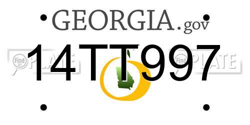 14TT997 Georgia License Plate