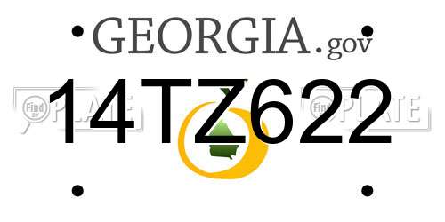 14TZ622 Georgia License Plate