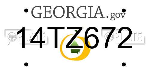 14TZ672 Georgia License Plate