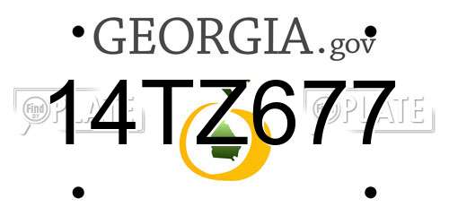 14TZ677 Georgia License Plate
