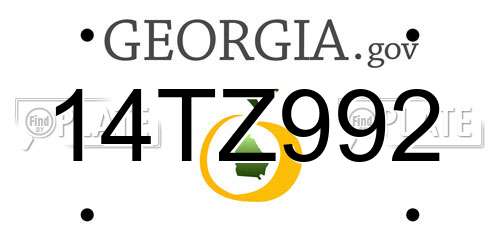 14TZ992 Georgia License Plate