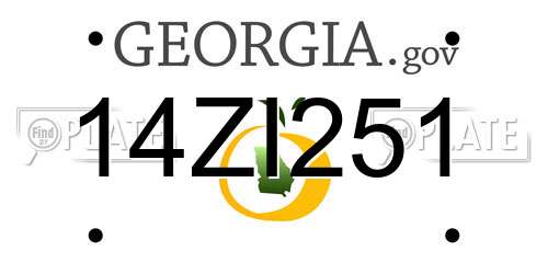 14ZI251 Georgia License Plate