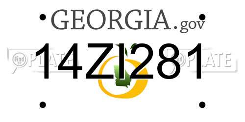 14ZI281 Georgia License Plate