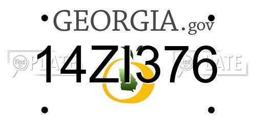 14ZI376 Georgia License Plate