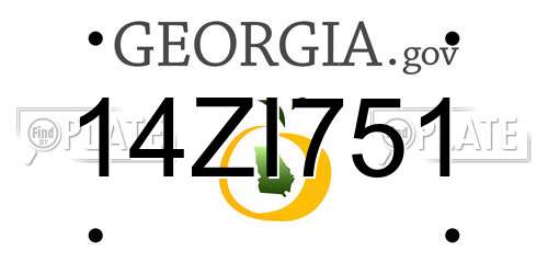14ZI751 Georgia License Plate