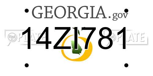 14ZI781 Georgia License Plate
