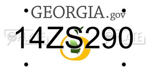 14ZS290 Georgia License Plate