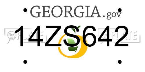 14ZS642 Georgia License Plate