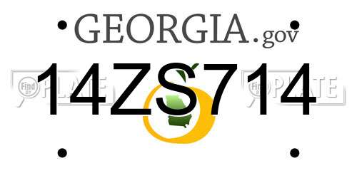 14ZS714 Georgia License Plate