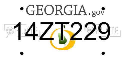 14ZT229 Georgia License Plate