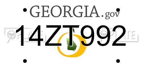 14ZT992 Georgia License Plate