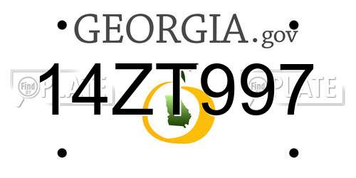14ZT997 Georgia License Plate