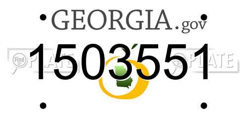 1503551 Georgia License Plate