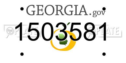 1503581 Georgia License Plate