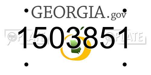 1503851 Georgia License Plate