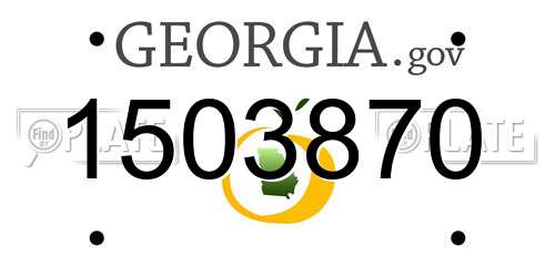 1503870 Georgia License Plate