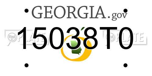 15038T0 Georgia License Plate