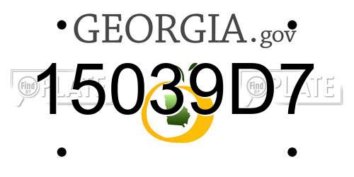 15039D7 Georgia License Plate