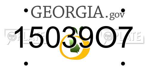 15039O7 Georgia License Plate