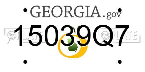 15039Q7 Georgia License Plate