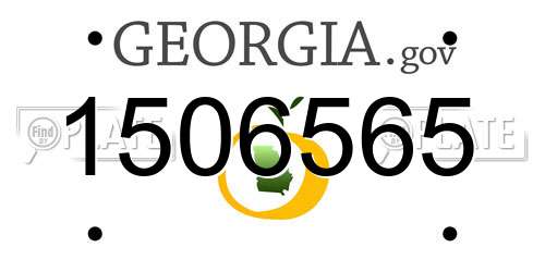 1506565 Georgia License Plate