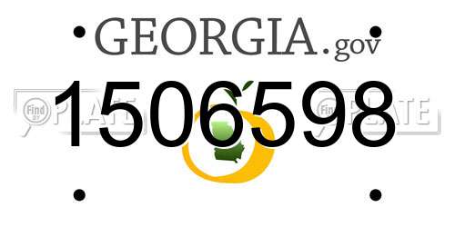 1506598 Georgia License Plate
