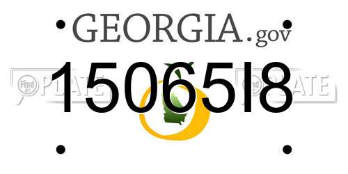 15065I8 Georgia License Plate