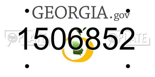 1506852 Georgia License Plate