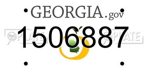 1506887 Georgia License Plate