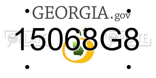 15068G8 Georgia License Plate