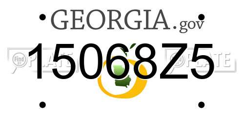 15068Z5 Georgia License Plate