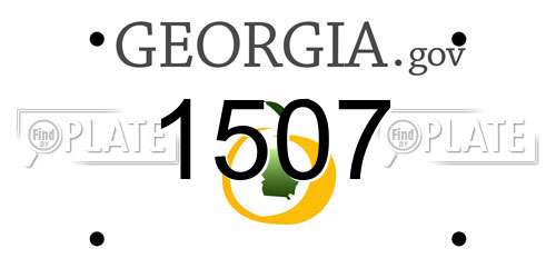 1507 Georgia License Plate