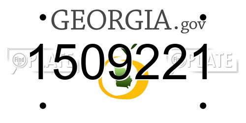1509221 Georgia License Plate