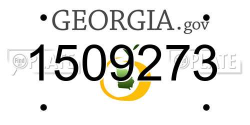 1509273 Georgia License Plate