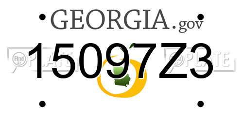 15097Z3 Georgia License Plate