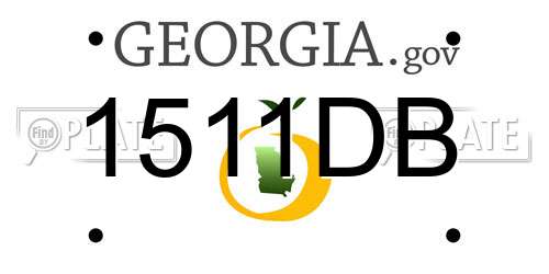 1511DB Georgia License Plate