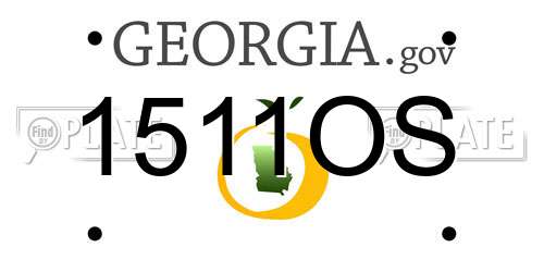 1511OS Georgia License Plate
