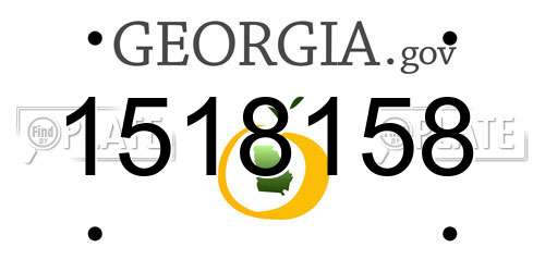 1518158 Georgia License Plate
