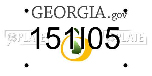 151I05 Georgia License Plate