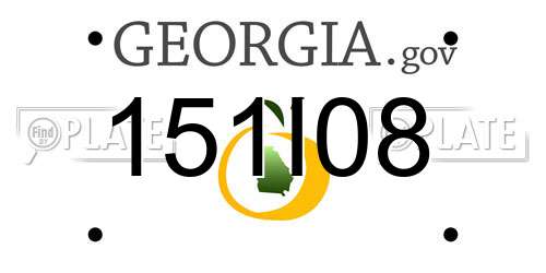 151I08 Georgia License Plate