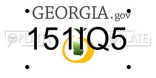 151IQ5 Georgia License Plate