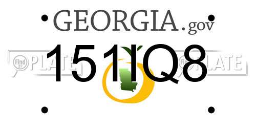 151IQ8 Georgia License Plate