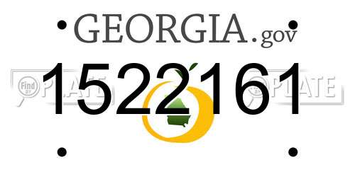 1522161 Georgia License Plate