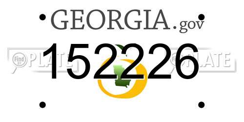 152226 Georgia License Plate