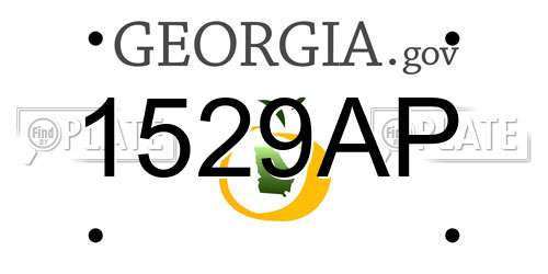 1529AP Georgia License Plate
