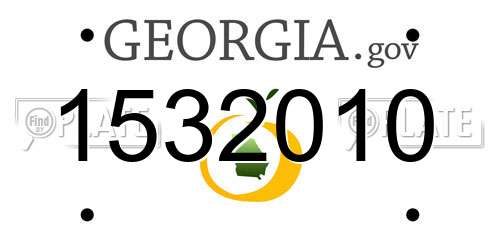 1532010 Georgia License Plate