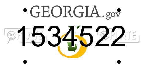 1534522 Georgia License Plate