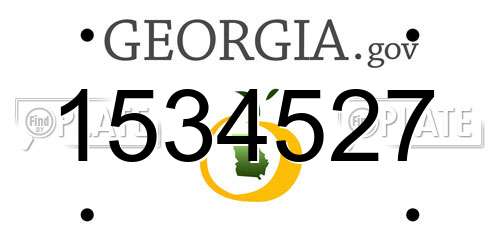 1534527 Georgia License Plate