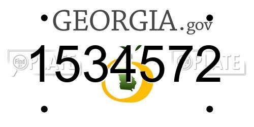 1534572 Georgia License Plate