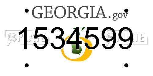 1534599 Georgia License Plate